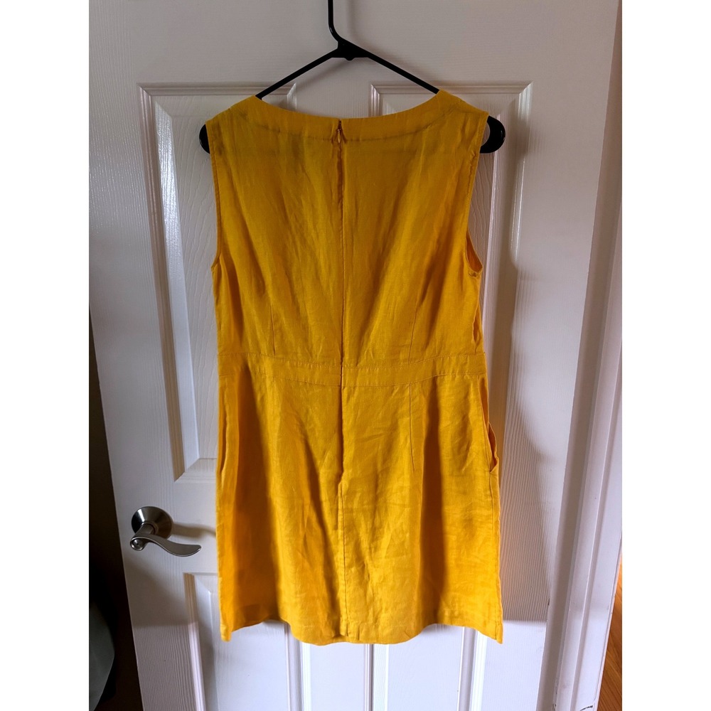 Boden Rae Yellow Linen Blend A-Line Midi Dress Size‎ 12P - Picture 3 of 10